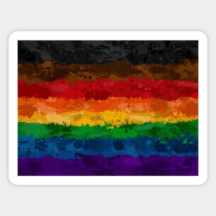 Abstract Paint Splatter Inclusive Rainbow Pride Flag Pattern Sticker